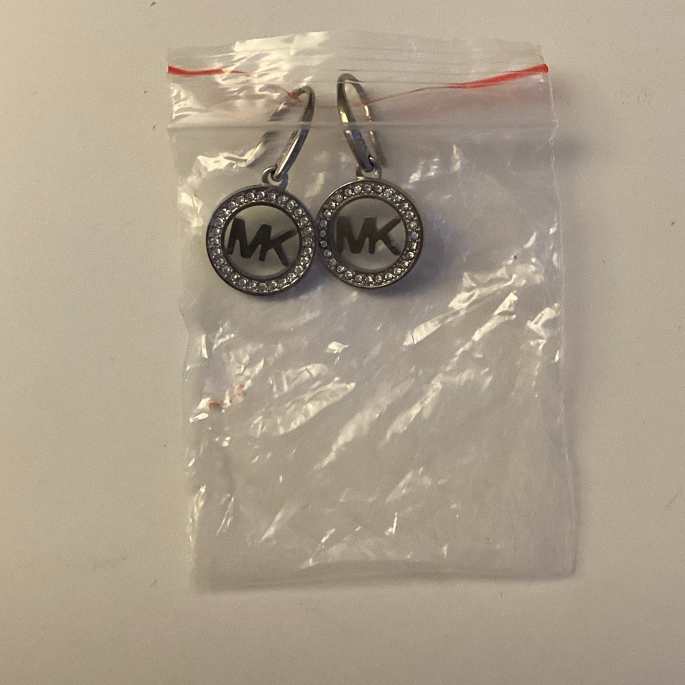 Michael Kors Crystal-Embellished Silver Earrings